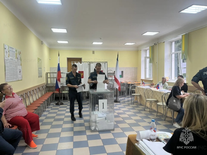 Группировка Центра, принимающая участие в ликвидации пожаров на территории Республики Крым, приняла участие в выборах в Государственную думу.